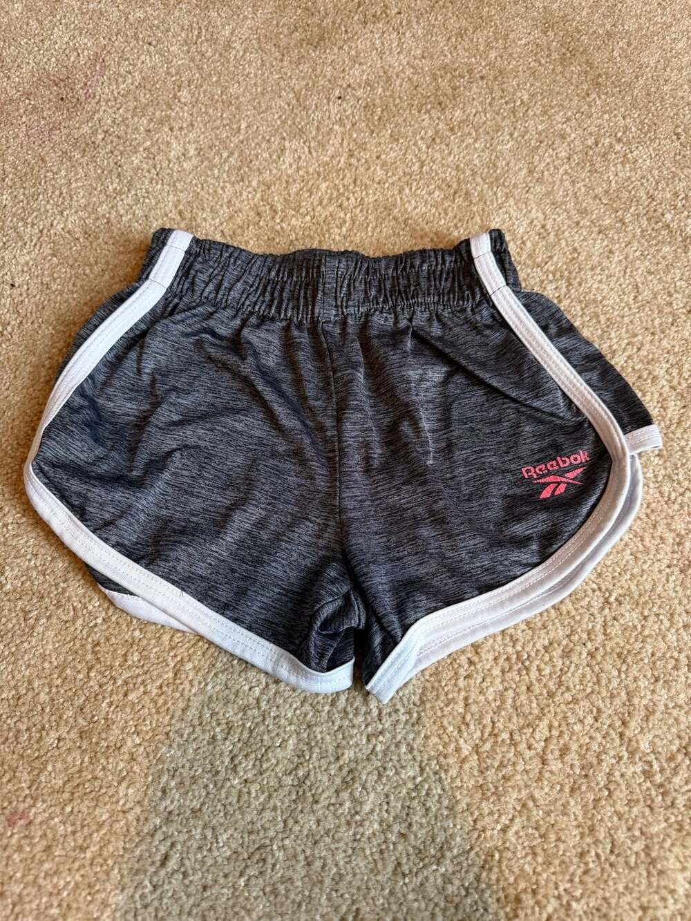 Reebok Athletic Shorts Size 6X Gray Pink White Activewear